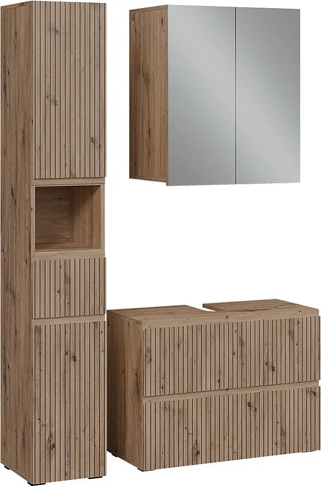 Zestaw mebli łazienkowych 3-częściowy rzemieślnik 80x35x58 takumi