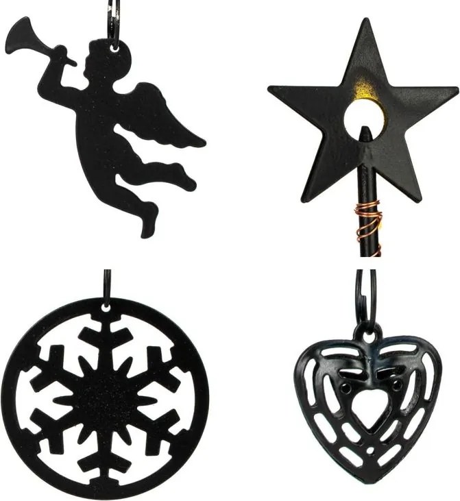 Ozdobne choinkowe metalowe drzewo - czarne, 25 LED, ciepła b