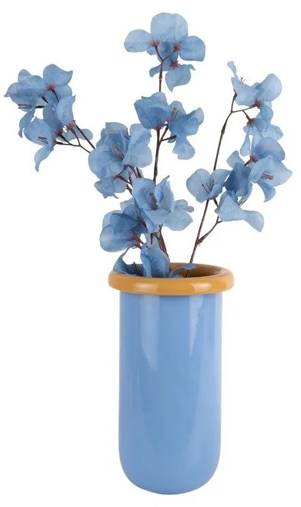 Niebieski szklany wazon (wysokość 25 cm) Plegado – PT LIVING