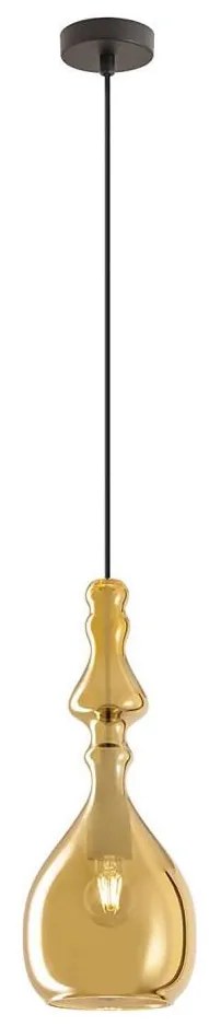 Redo 01-2937 - Lampa wisząca na lince AMBIX 1xE27/42W/230V średnica 18 cm złota