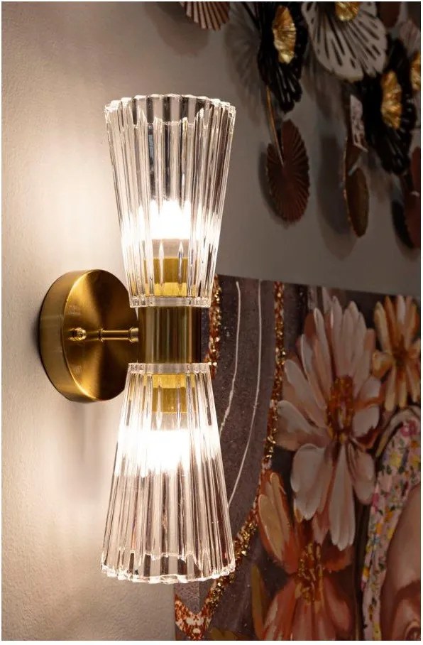 Szklany kinkiet w kolorze złota Prague – Mauro Ferretti