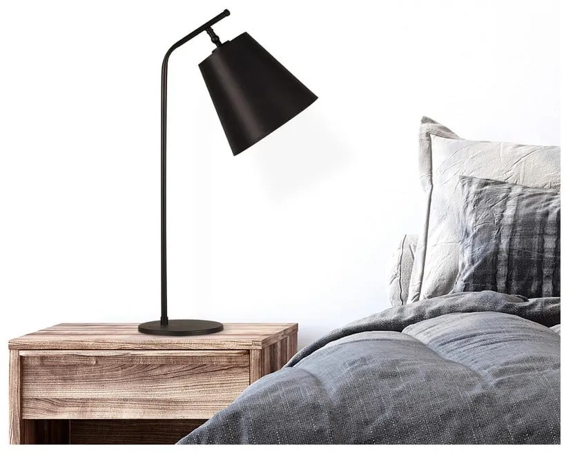 Czarna lampa stołowa z tekstylnym kloszem (wysokość 67 cm) Salihini – Opviq lights