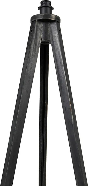 Rustykalna lampa podłogowa statyw czarna - Tripod Classic