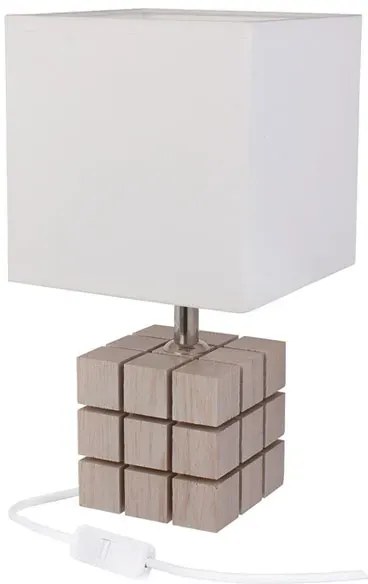 Beżowa lampka nocna kostka z abażurem - S230 K9-P66