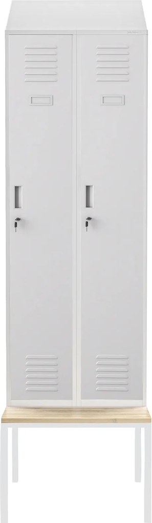 Szatnia z ławeczką i daszkiem Kacper II PRO 60x85x229,5 cm, szary