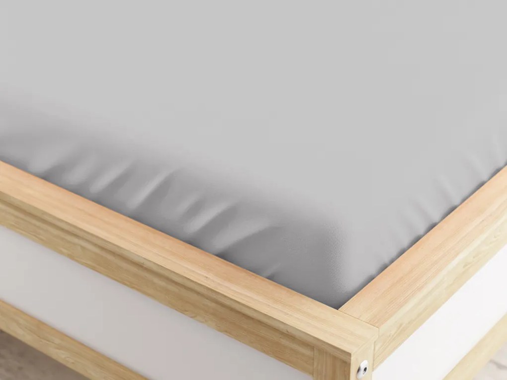 PrzytulneMieszkanie.pl Prześcieradło z mikrofibry z gumką jasnoszare 90 x 200 cm