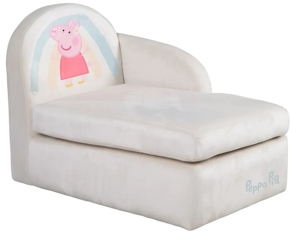 Biała aksamitna sofa dla dzieci 75 cm Peppa Pig – Roba