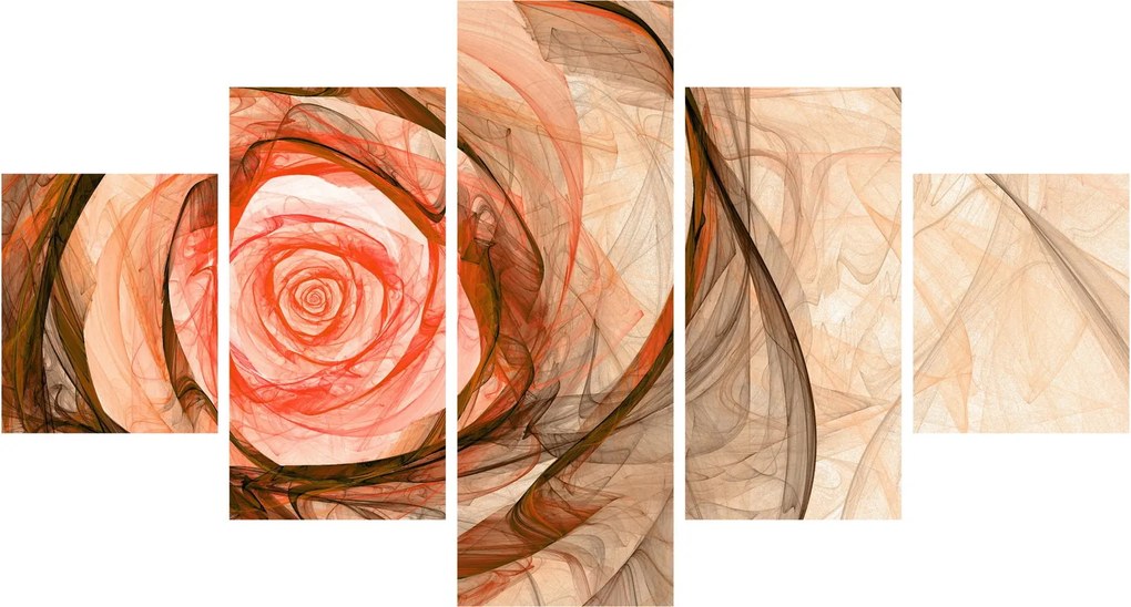 Obraz - Abstrakcyjny róż z białym tłem (125x70 cm)