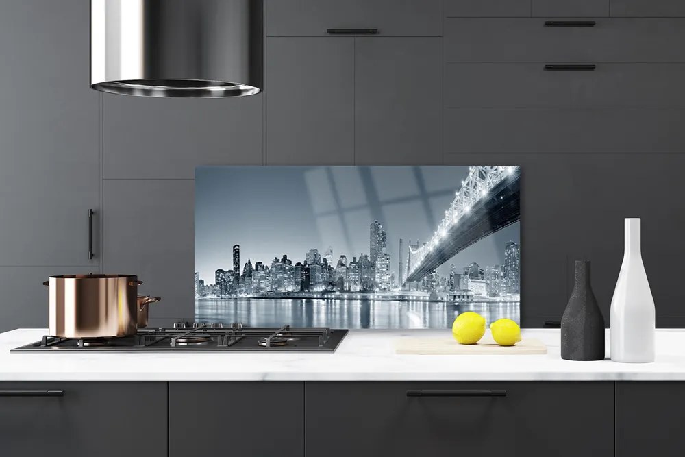 Szkło do Kuchni na Ścianę Panorama Nowoczesnego Mostu