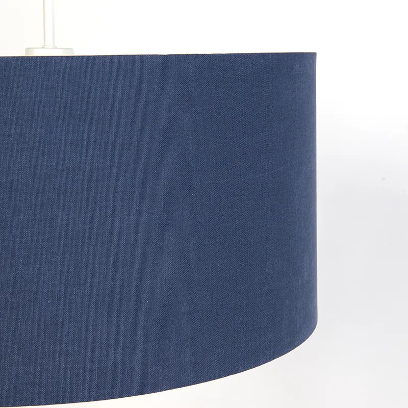 Nowoczesna lampa wisząca biała z kloszem w kolorze staromodnego błękitu 50 cm - Combi 1 Nowoczesny Oswietlenie wewnetrzne