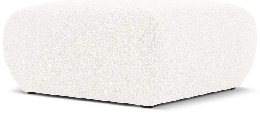 Biały puf z materiału bouclé Molino – Micadoni Home