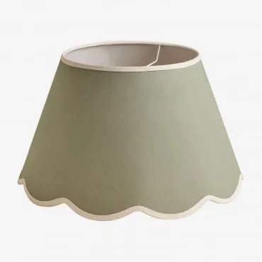 Ekran Do Lampy Z Bawełny Berne Ø40 Cm & Bawełna W Kolorze Oliwkowym - Biała & Lampa Wisząca Sufitowa - Sklum