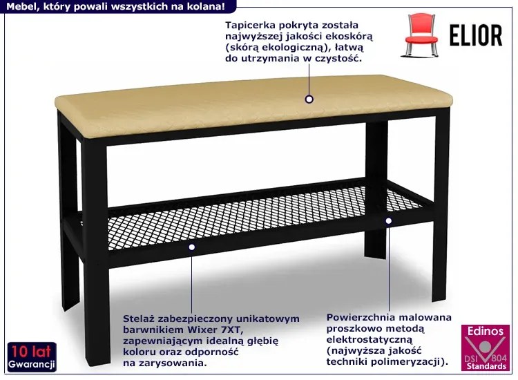 Industrialna Pufa Czarny Do Przedpokoju + Jasny Beż B8-K56