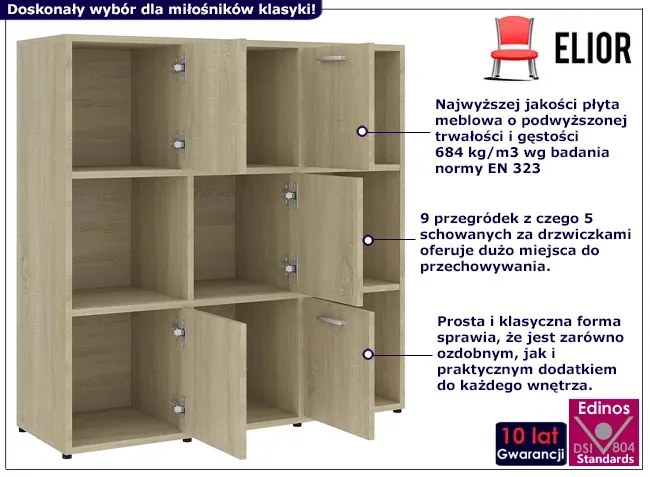 Minimalistyczny Regał Na Książki Dąb Sonoma Efex