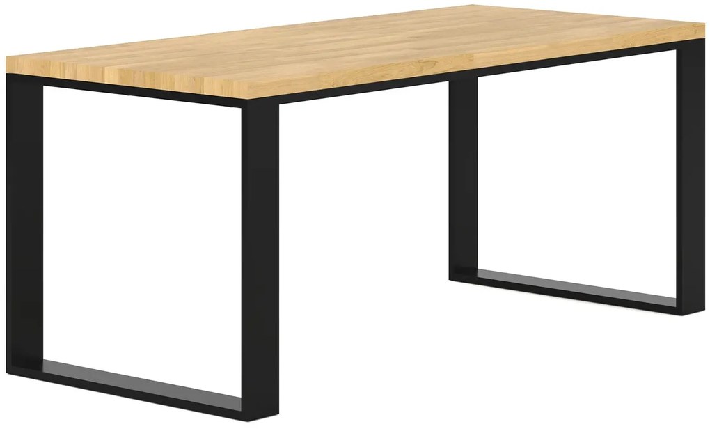 Prostokątny dębowy stół loftowy 160 x 80 - Olvo