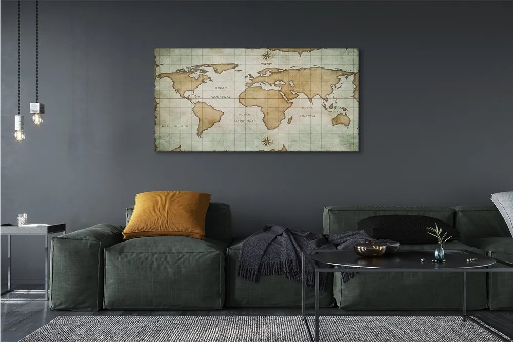 Obraz drukowany na płótnie Artystyczna Przypalona Mapa