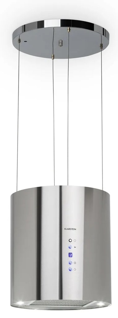 Klarstein Barett 35cm 521.8 m³/h Okap Wyspowy Srebrny