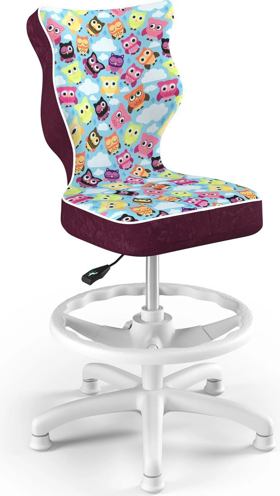 Krzesło dziecięce z wzorami i podnóżkiem Petit White rozmiar 3 (119-142 cm)
