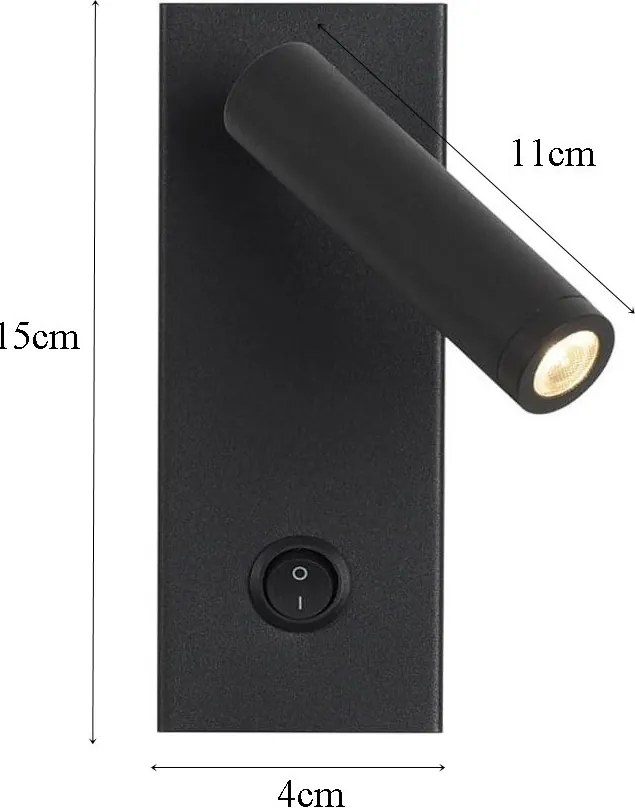 Kinkiet lampa wisząca LED punktowa metalowa AT82-1KL-Black