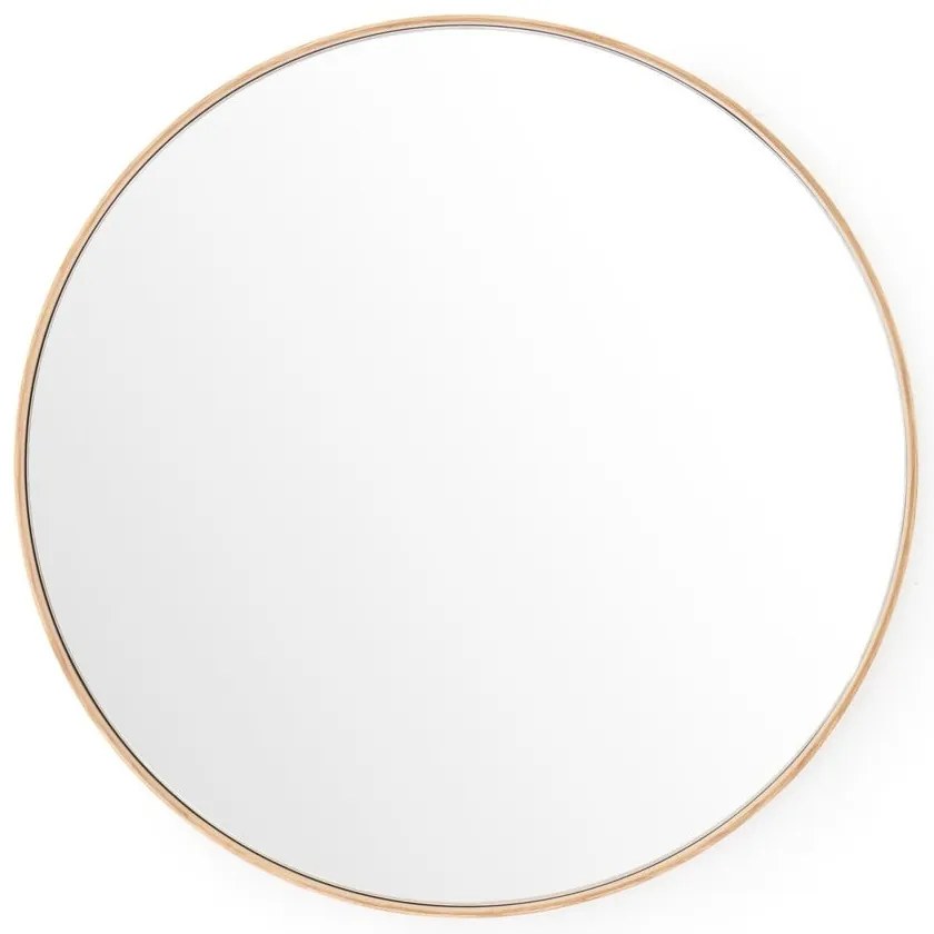 Lustro ścienne z ramą z drewna dębowego Wireworks Glance, ⌀ 66 cm