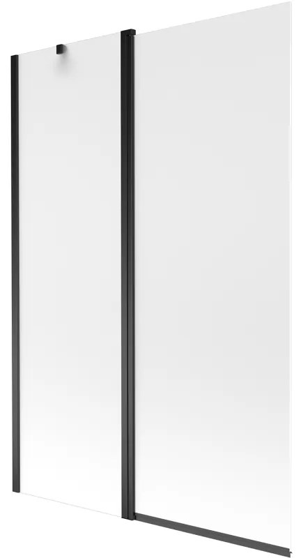 Mexen Flip parawan nawannowy 2-skrzydłowy 120 x 150 cm, szron, czarny - 894-120-101-70-30
