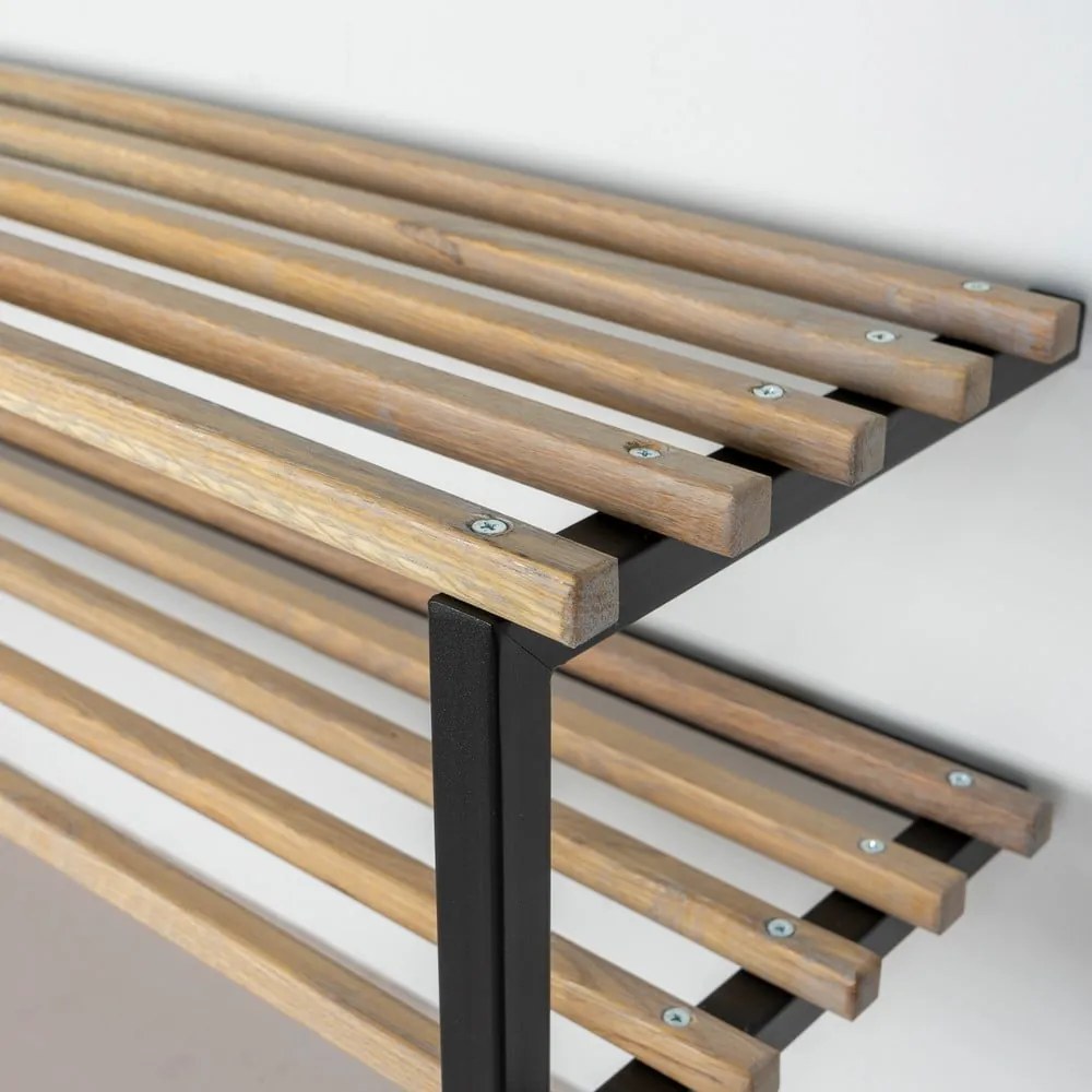 Czarna/w naturalnym kolorze metalowa wisząca szafka na buty 100x26x34 cm Marco – Spinder Design