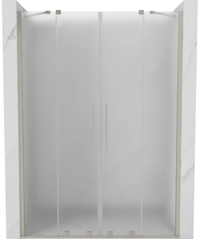 Mexen Velar Duo drzwi prysznicowe rozsuwane 160 cm, szron, nikiel szczotkowany - 871-160-000-32-97