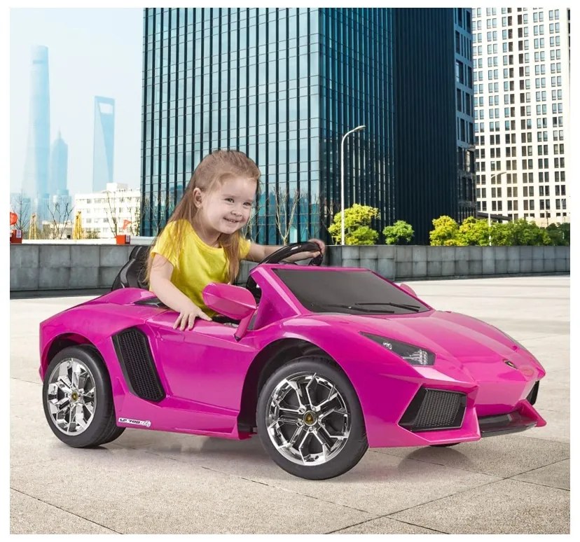 Feber lamborghini aventador pink samochód elektryczny 6v 3+
