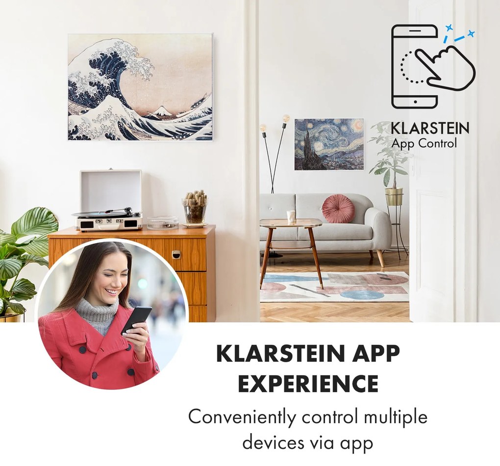 Klarstein Wonderwall Art Smart 500W 60x80cm Obraz na podczerwień Fale
