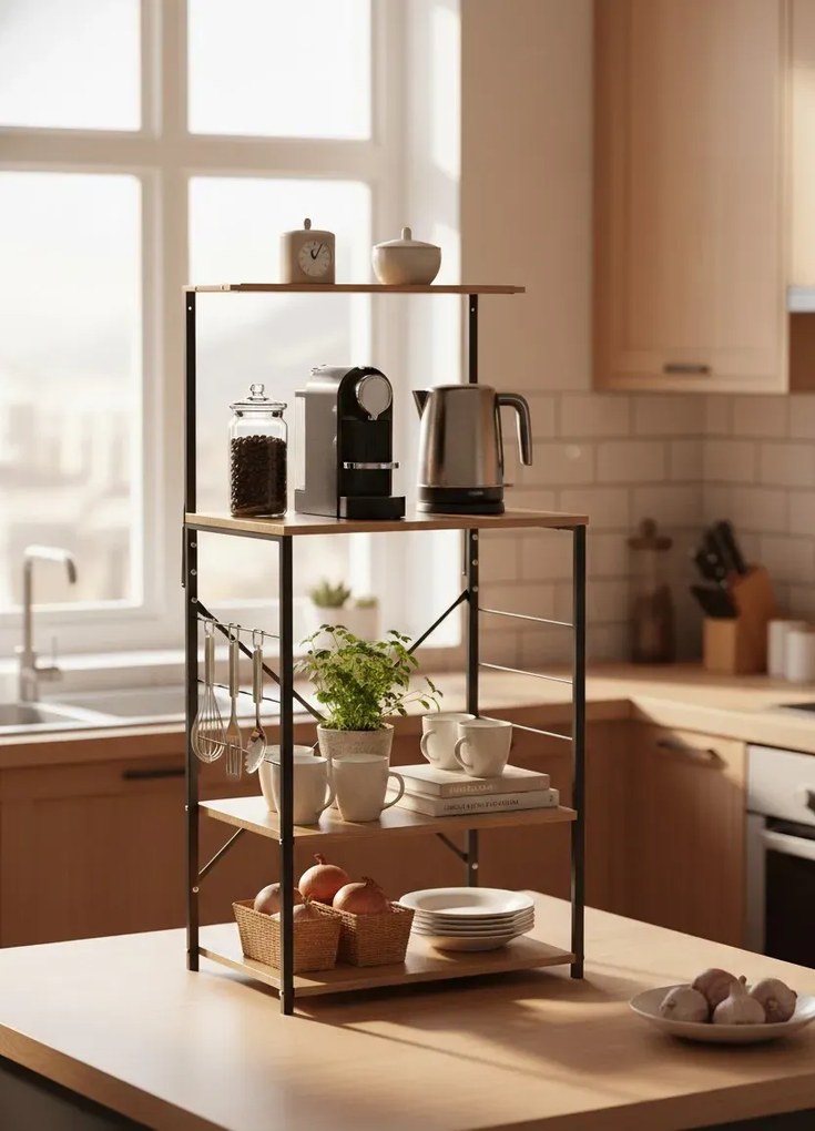 Stojący regał w stylu loft czarny + dąb Z7-C68