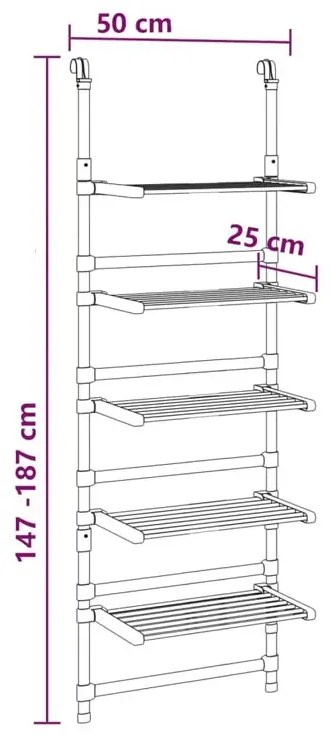 Pięciopoziomowa suszarka łazienkowa K1-W93