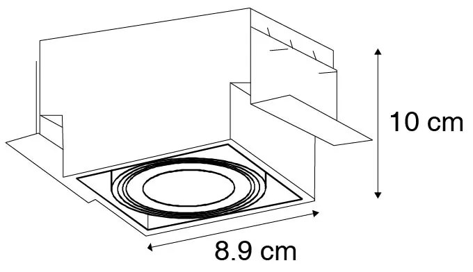Zestaw 6 wpuszczanych reflektorów biały GU10 pochylne bez obramowania - Oneon