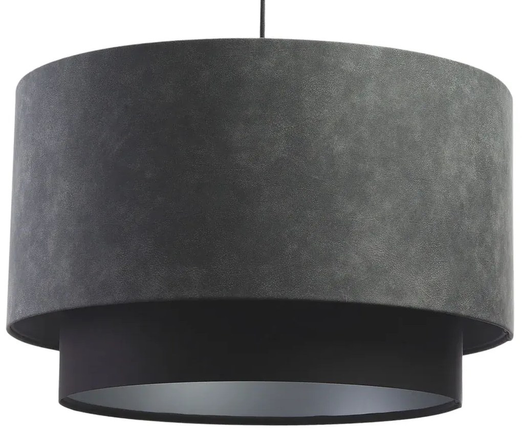 Szara lampa wisząca z zamszowym abażurem - 5X S429 M2-W86