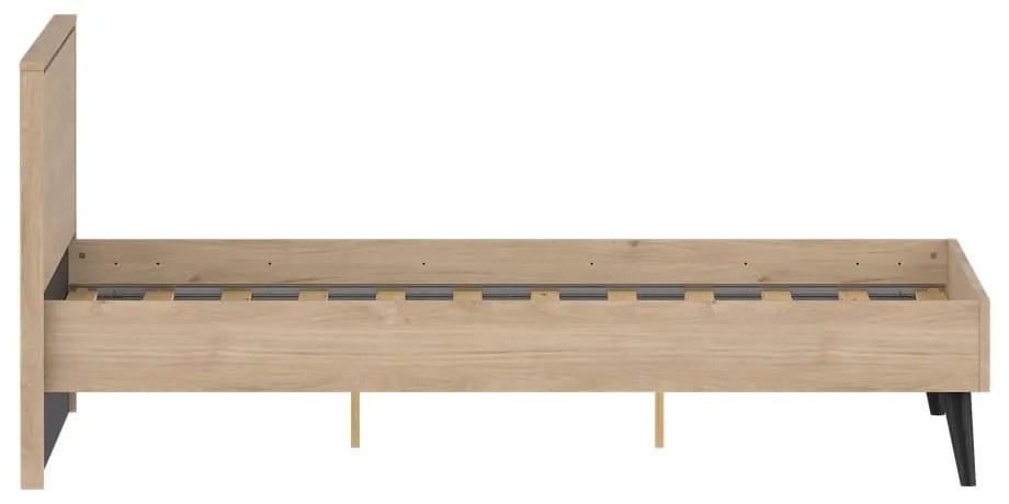 Łóżko dwuosobowe w dekorze dębu ze stelażem 160x200 cm w naturalnym kolorze Ry – Tvilum