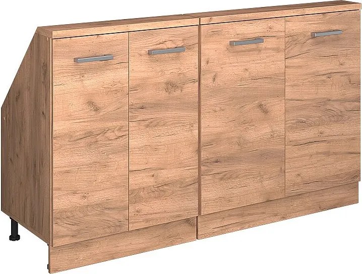 Szafka kuchenna na dach skośny złoty dąb energetyczny 140x46x81.6 r-line