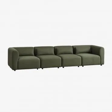 Sofa Modułowy 4-częściowy Fogler Tkanina Baranek Boucle Szałwiowa Zieleń - Sklum