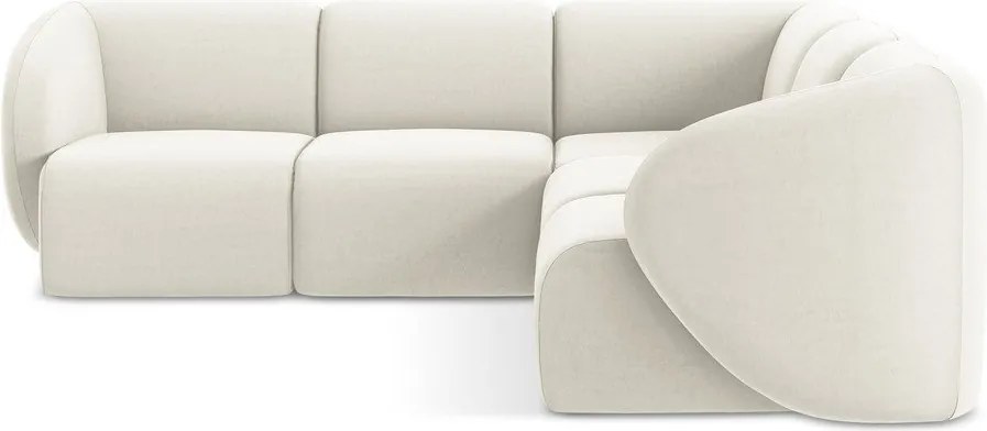 Beżowy aksamitny narożnik Lani – Makamii