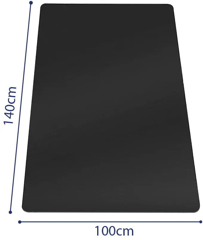 Czarna plastikowa mata pod krzesło 100 x 140 cm
