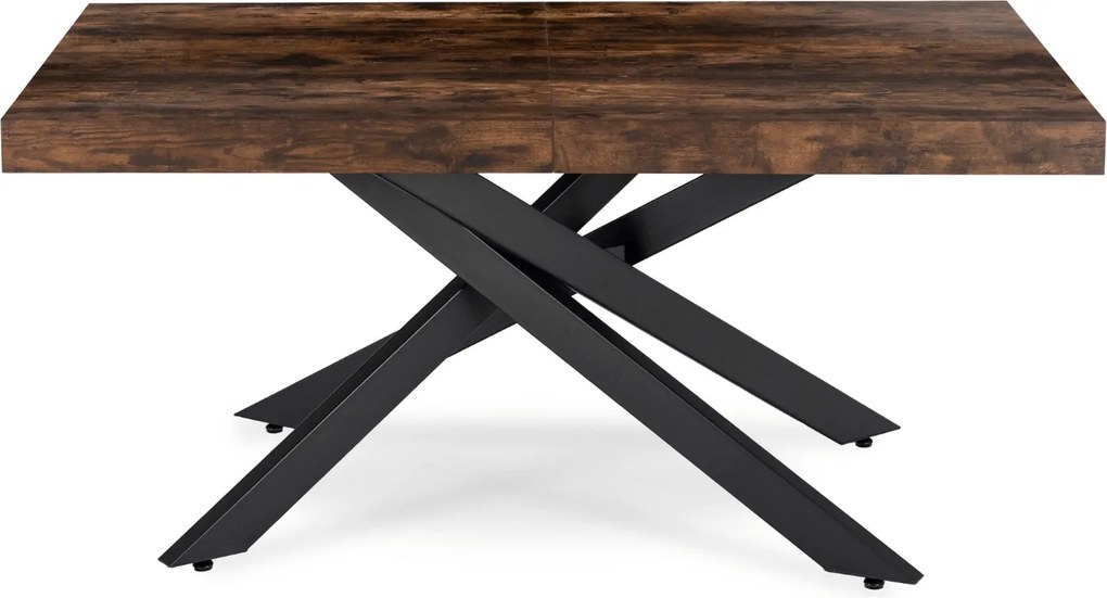 Industrialny stół rozkładany Hampton 160-240 cm, kolor dąb rustykalny/czarny