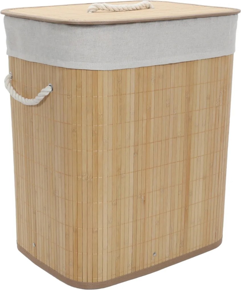 Bambusowy kosz na pranie z wyjmowanym workiem SANA, 60 l