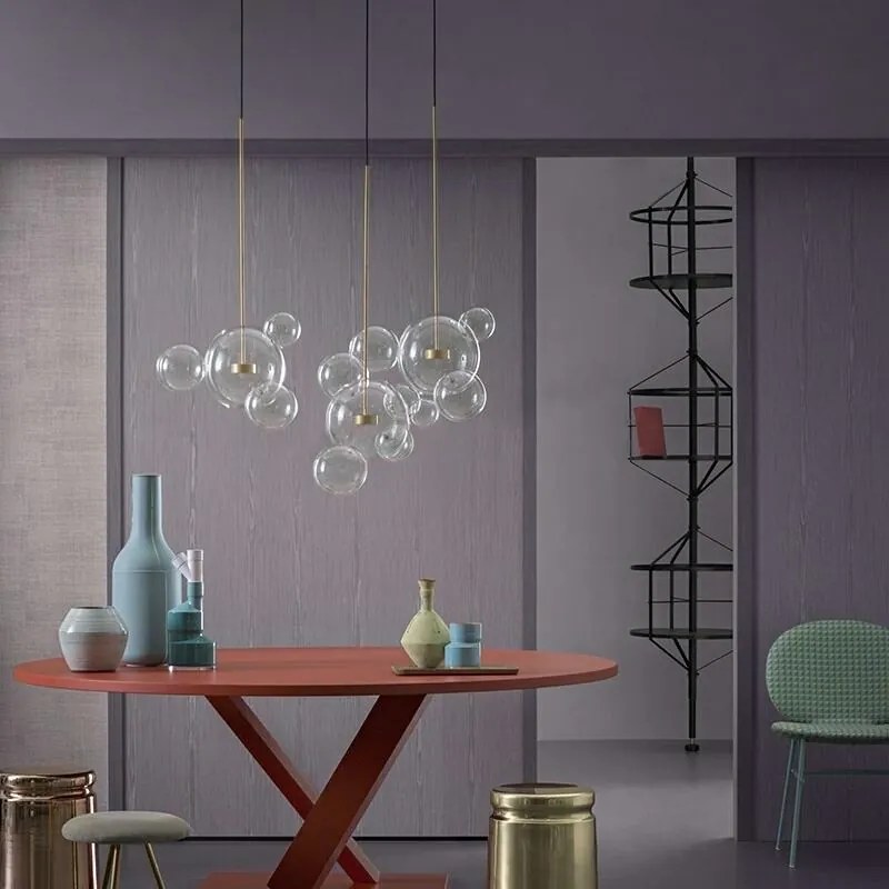 Lampa wisząca ze szklanymi kloszami Capri Line 3 złota