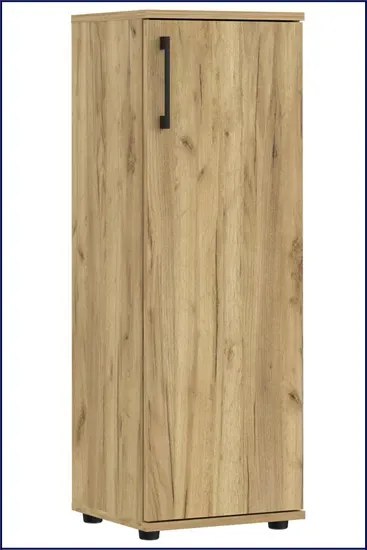 Regał biurowy minimalistyczny z drzwiczkami dąb craft M0-E50