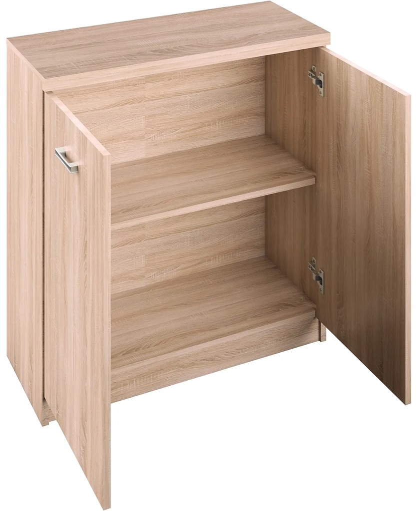 Komoda Dwudrzwiowa Drewniana do Salonu ELEGO 80 cm Dąb sonoma Nowoczesna