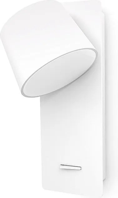 Nowoczesny kinkiet SERENE - LED SMD 6W - 732lm AND 3K - IP20 - 350° - w?./wy?. i USB - dwupozycyjny - stal i bia?y