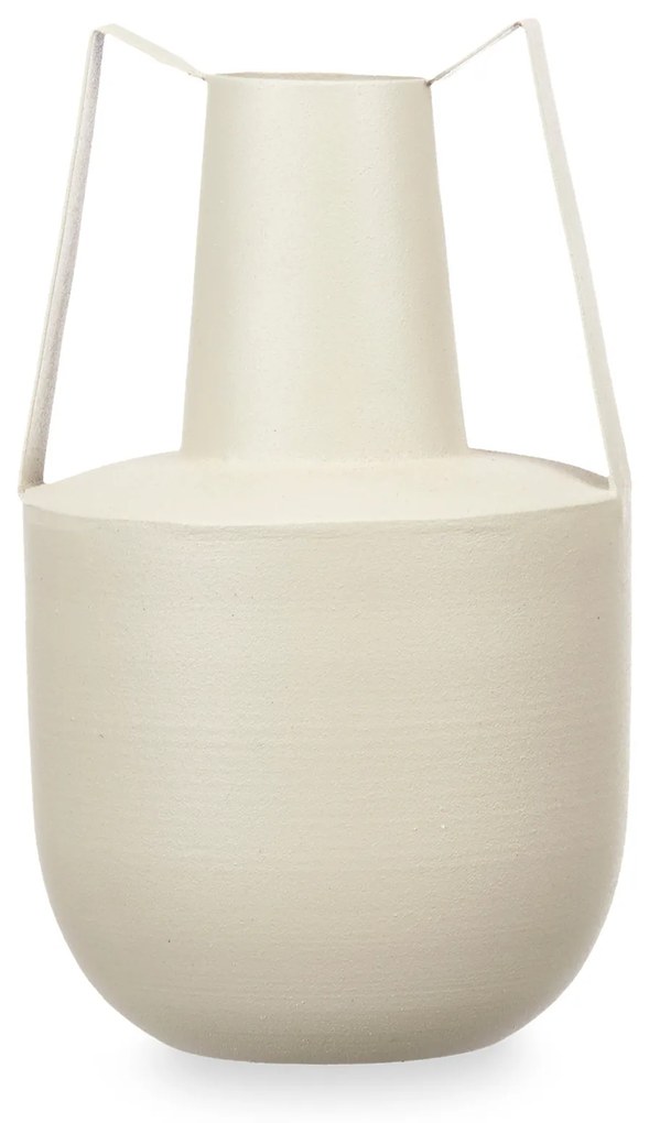 Wazon metalowy w pastelowym kolorze z uchwytami, 21 cm