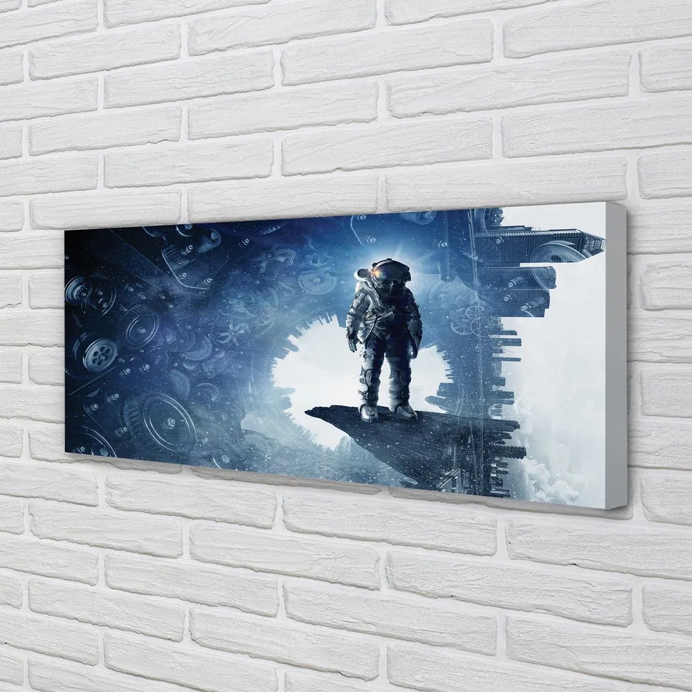 Fotoobraz na płótnie Miasto Mechanizmów i Postać