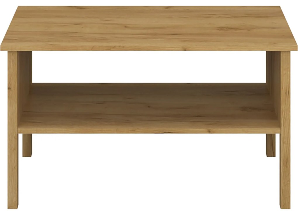 Ława Drewniana do Salonu DALE 90 cm Dąb craft złoty Klasyczna