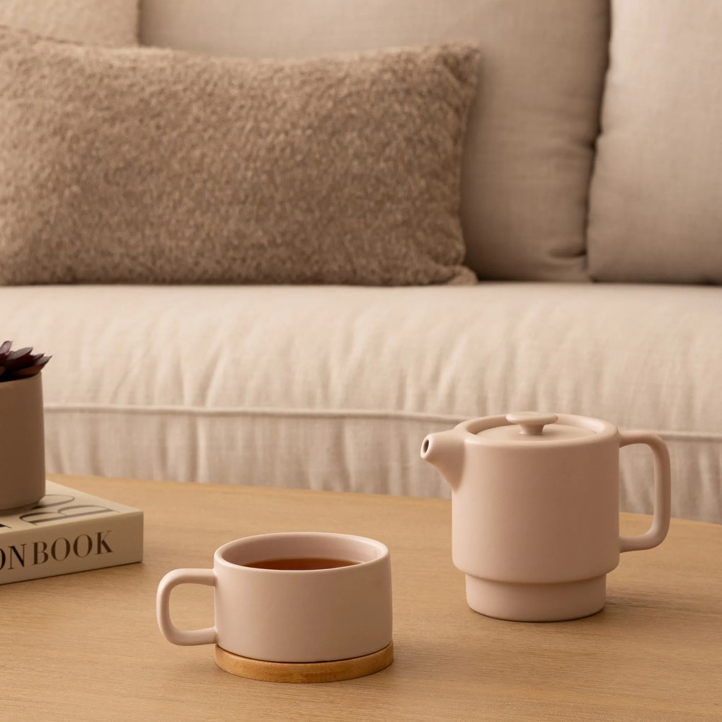 Dzbanek do herbaty z filiżanką NATURAL, 400 ml + 250 ml