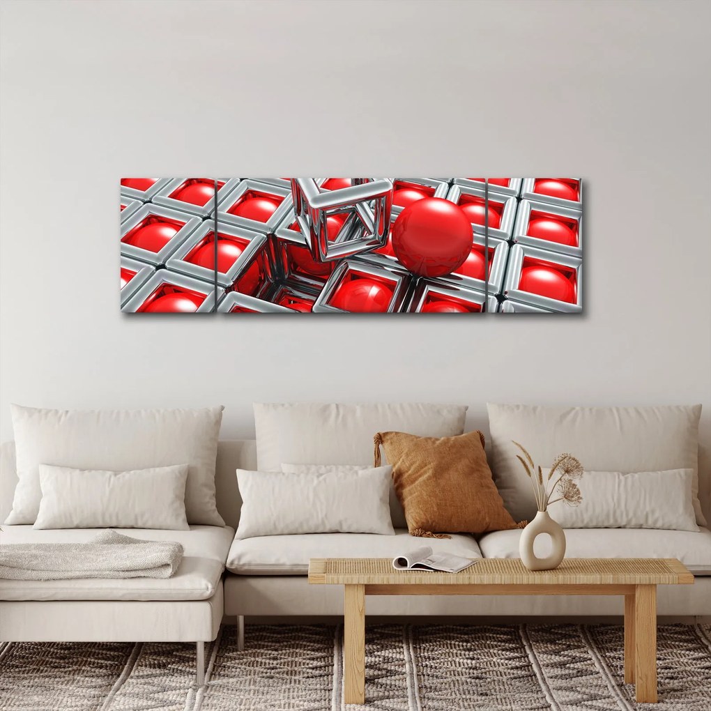Obraz - 3D metaliczna abstrakcja (170x50 cm)