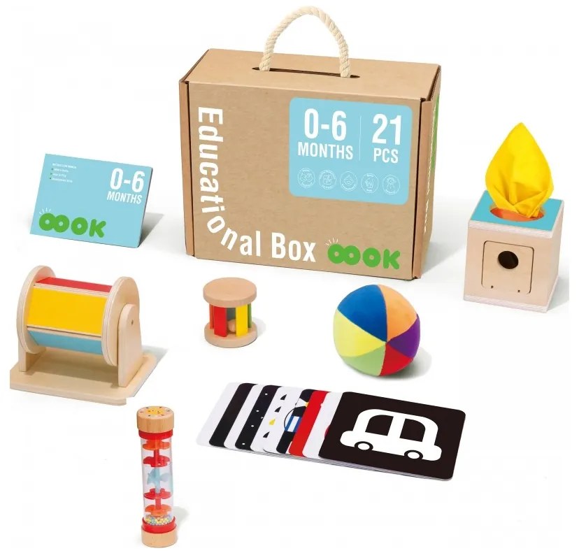Tooky toy box pudełko xxl montessori edukacyjne 6w1 sensoryczne 0-6 mies